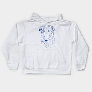 Borzoi (Beige and Blue) Kids Hoodie